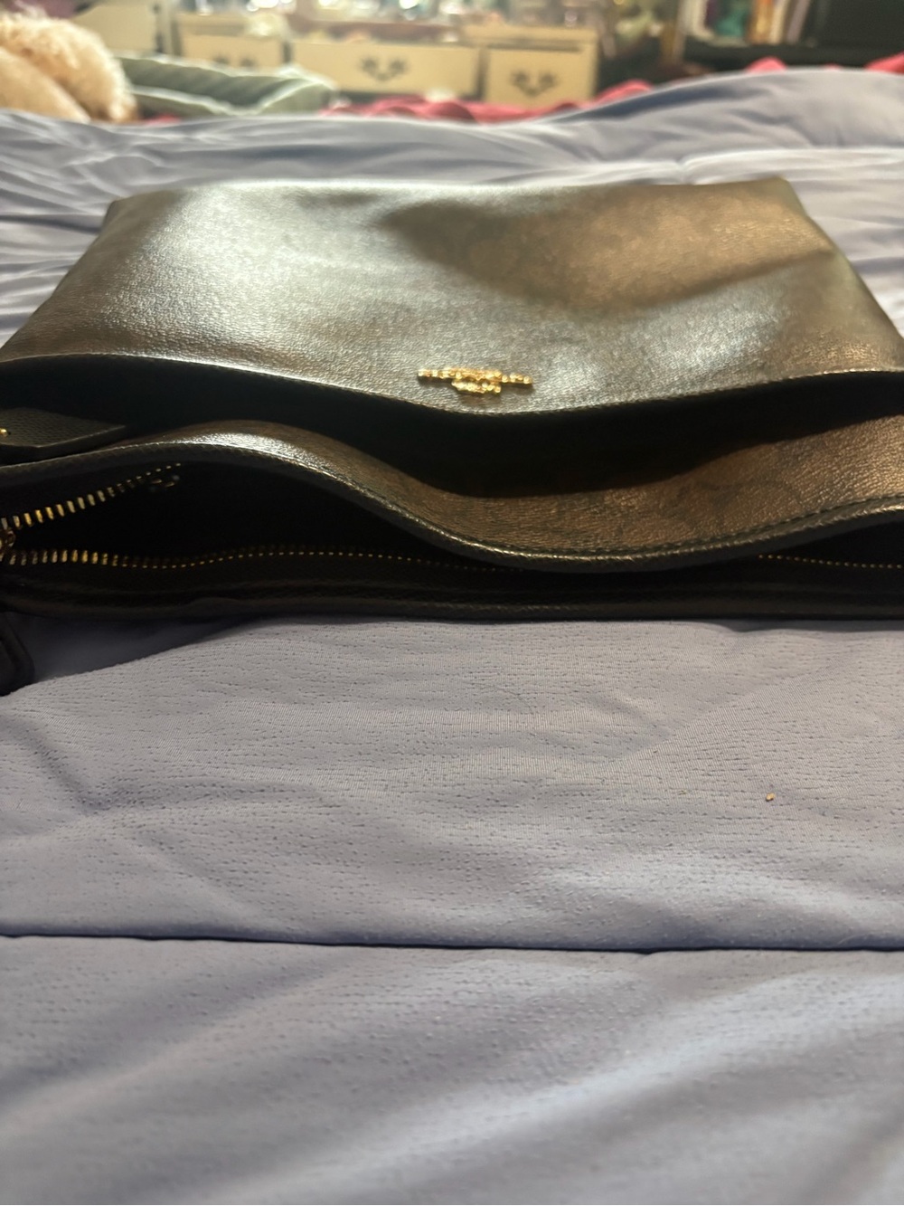 Coach Brown Signature Logo Crossbody with Gold Accents - Picture 3 of 3